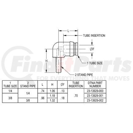 23-13929-001 by FREIGHTLINER - Fifth Wheel Fitting - 0.18 in. ID