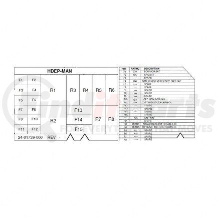 24-01739-000 by FREIGHTLINER - Miscellaneous Label - Engine Wiring, Electric, Power Distribution