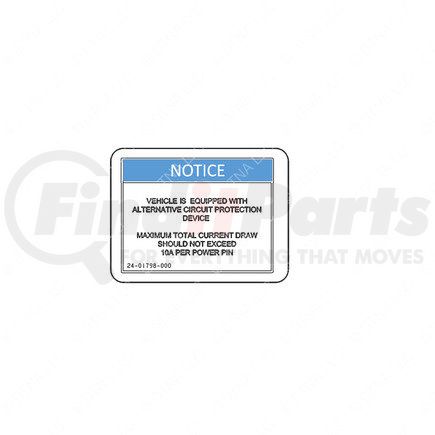 24-01798-000 by FREIGHTLINER - Caution Label - Vinyl, 70 mm x 55 mm