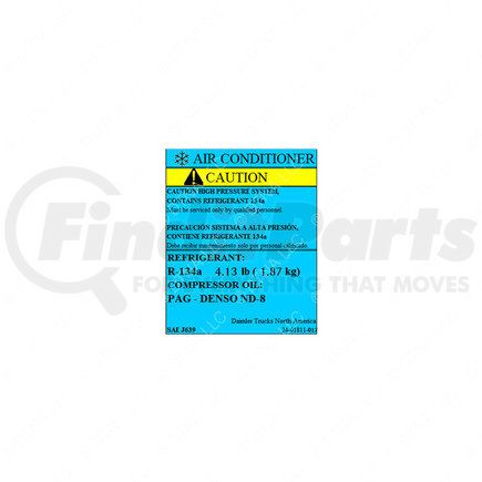 24-01811-017 by FREIGHTLINER - A/C System Information Label - 87.75 mm x 65.72 mm