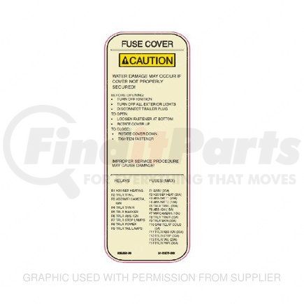 24-01876-000 by FREIGHTLINER - Caution Label - Polycarbonate, 180 mm x 55 mm