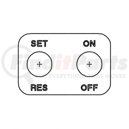 24-00060-000 by FREIGHTLINER - Cruise Control Decal - Polycarbonate, Black, 1.96 in. x 1.3 in., 0.01 in. THK