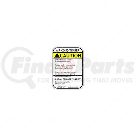 24-00665-000 by FREIGHTLINER - A/C System Information Label - 88.9 mm x 63.5 mm
