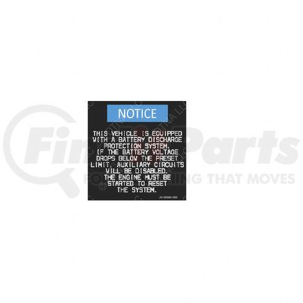 24-00684-000 by FREIGHTLINER - Miscellaneous Label - Battery Discharge Protection