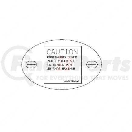 24-00760-000 by FREIGHTLINER - Caution Label - ABS, Black, 96 mm x 60 mm