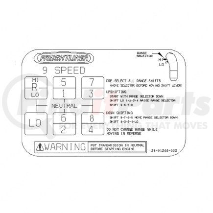 24-01246-002 by FREIGHTLINER - Automatic Transmission Shift Indicator Decal - 93 mm x 60.5 mm