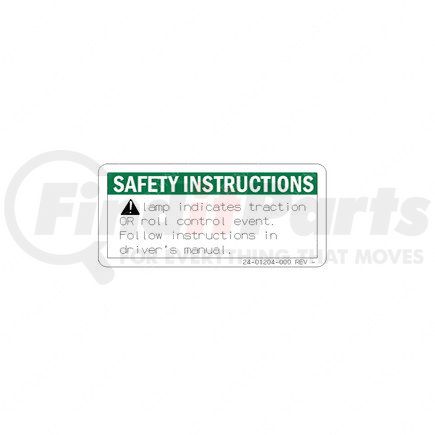 24-01204-000 by FREIGHTLINER - Miscellaneous Label - Decal, Label Safety