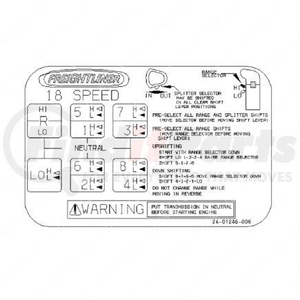 24-01246-008 by FREIGHTLINER - Automatic Transmission Shift Indicator Decal - 93 mm x 60.5 mm
