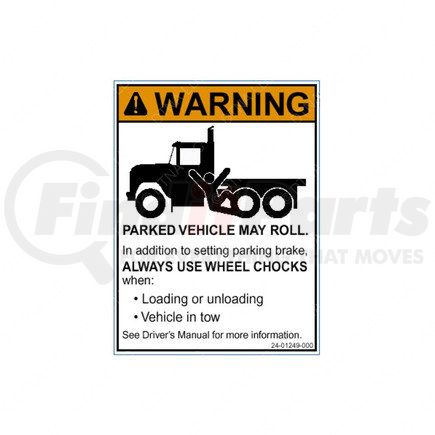 24-01249-000 by FREIGHTLINER - Caution Label - Vinyl, 84.6 mm x 63.5 mm