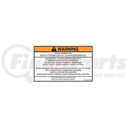 24-01434-000 by FREIGHTLINER - Caution Label - Polyester and Vinyl, 114.3 mm x 69.9 mm