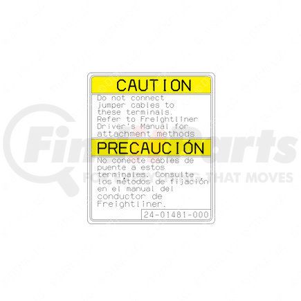 24-01481-000 by FREIGHTLINER - Caution Label - Vinyl, 63.5 mm x 50.8 mm