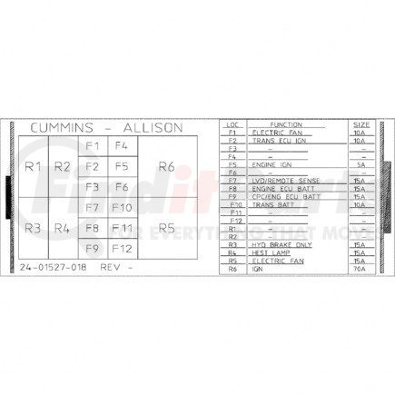 24-01527-018 by FREIGHTLINER - Miscellaneous Label - Power Distribution Module, M2 P3