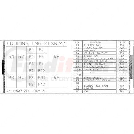 24-01527-031 by FREIGHTLINER - Miscellaneous Label - Engine Wiring, Power Distribution Module