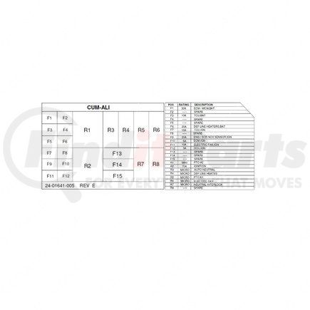 24-01641-005 by FREIGHTLINER - Miscellaneous Label - Electric, Power Distribution Module, M2