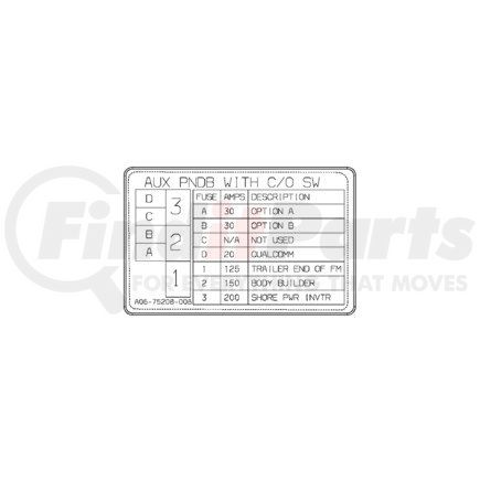 24-01665-012 by FREIGHTLINER - Miscellaneous Label - Power Net Distribution Box With Cut Off Switch, 0Pt9