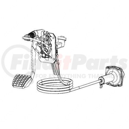 A02-14082-003 by FREIGHTLINER - Clutch Pedal - 1900 mm Hose Length