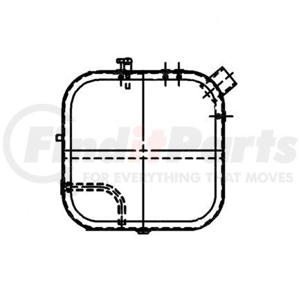 A03-23537-002 by FREIGHTLINER - Fuel Tank - Steel, RH, 45 gal, Painted, Rectangular, without Electrical Flow Gauge Hole