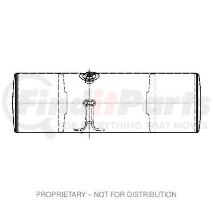 A03-26200-131 by FREIGHTLINER - Fuel Tank - Aluminum, 22.88 in., RH, 60 gal, Plain, without Exhaust Fuel Gauge Hole