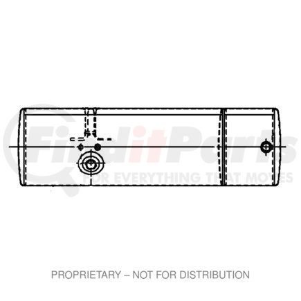 A03-28625-221 by FREIGHTLINER - Fuel Tank - Aluminum, 22.88 in., RH, 70 gal, Plain, Split, without Exhaust Fuel Gauge Hole