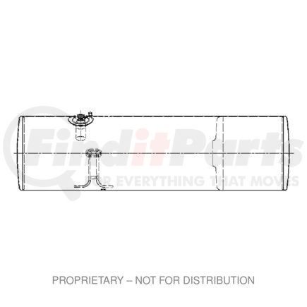 A03-27122-221 by FREIGHTLINER - Fuel Tank - Aluminum, 22.88 in., RH, 140 gal, Polished, without Exhaust Fuel Gauge Hole