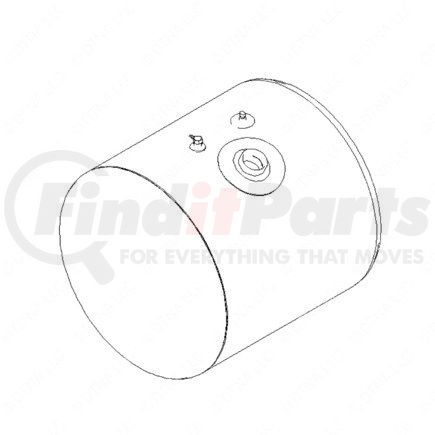 A03-34806-111 by FREIGHTLINER - Fuel Tank - Aluminum, 25 in., RH, 50 gal, Plain, without Electrical Flow Gauge Hole