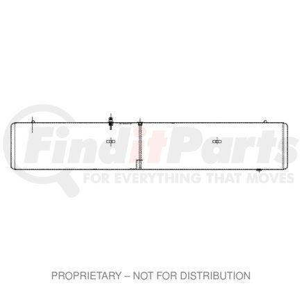 A0334338002 by FREIGHTLINER - Fuel Tank - Steel, LH, 65 gal, Painted, Rectangular