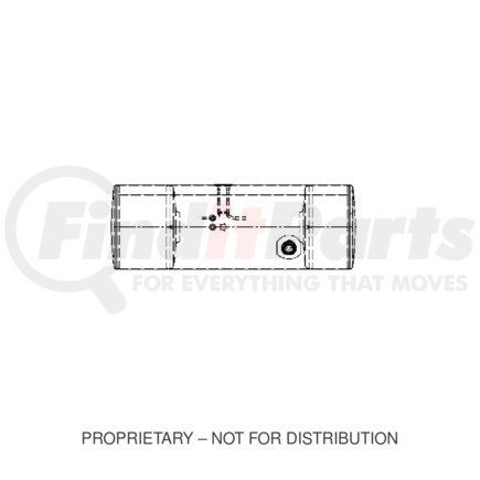 A03-38309-295 by FREIGHTLINER - Fuel Tank - Aluminum, 22.88 in., RH, 80 gal, Polished, without Exhaust Fuel Gauge Hole