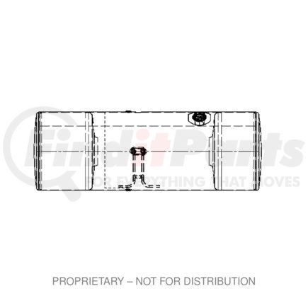 A03-38311-411 by FREIGHTLINER - Fuel Tank - Aluminum, 22.88 in., RH, 100 gal, Plain, without Exhaust Fuel Gauge Hole