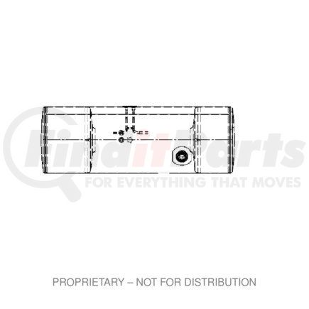 A03-38314-575 by FREIGHTLINER - Fuel Tank - Aluminum, 22.88 in., RH, 130 gal, Polished, without Exhaust Fuel Gauge Hole