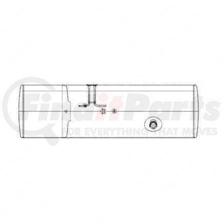 A03-35703-615 by FREIGHTLINER - Fuel Tank - Aluminum, 22.88 in., RH, 140 gal, Polished, without Exhaust Fuel Gauge Hole