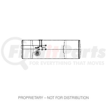 A03-36150-183 by FREIGHTLINER - Fuel Tank - Aluminum, 22.88 in., RH, 120 gal, Plain, without Exhaust Fuel Gauge Hole