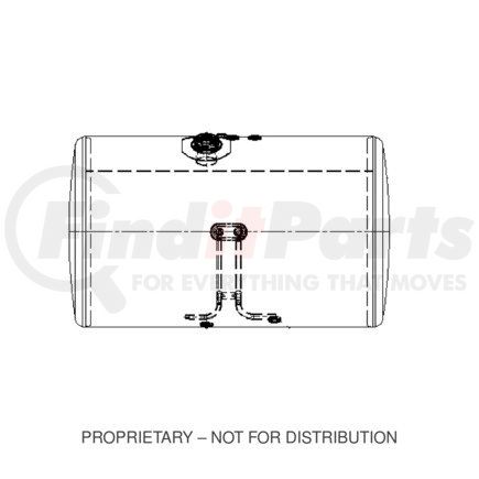 A03-39403-161 by FREIGHTLINER - Fuel Tank - Aluminum, 25 in., RH, 150 gal, Plain, without Exhaust Fuel Gauge Hole