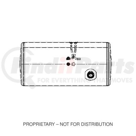 A03-39680-250 by FREIGHTLINER - Fuel Tank - Aluminum, 25 in., LH, 80 gal, Plain, without Exhaust Fuel Gauge Hole