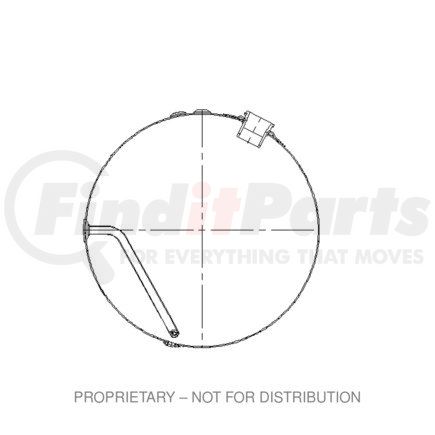 A03-39884-083 by FREIGHTLINER - Fuel Tank - Aluminum, 25 in., RH, 80 gal, Plain, without Exhaust Fuel Gauge Hole