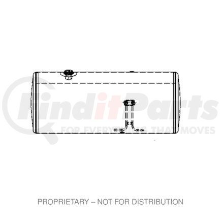 A03-38893-351 by FREIGHTLINER - Fuel Tank - Aluminum, 25 in., RH, 100 gal, Plain, without Exhaust Fuel Gauge Hole