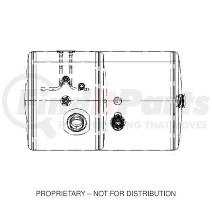 A03-40778-000 by FREIGHTLINER - Fuel Tank - Aluminum, 25 in., LH, 60 gal, Plain, Hydraulic, Split