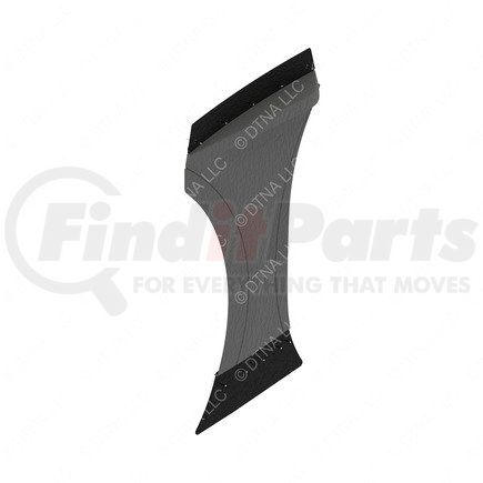 A22-76608-023 by FREIGHTLINER - Fender Extension Panel - Right Side, Thermoplastic Olefin, Granite Gray, 1019 mm x 637.32 mm