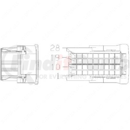 A23-13361-007 by FREIGHTLINER - Multi-Purpose Wiring Terminal - ECU/Device, Female, Purple, Plug, 36 Cavity Count