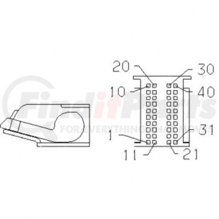 A23-13361-015 by FREIGHTLINER - Multi-Purpose Wiring Terminal - ECU/Device, Female, Black, Plug, 40 Cavity Count