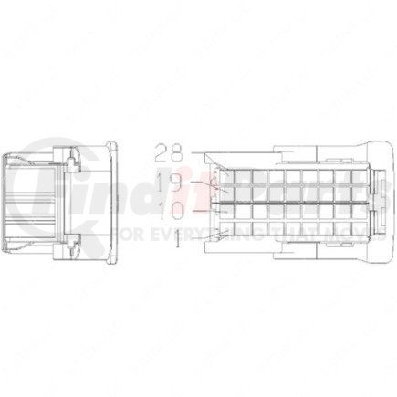 A23-13361-017 by FREIGHTLINER - Multi-Purpose Wiring Terminal - ECU/Device, Female, Brown, Plug, 36 Cavity Count