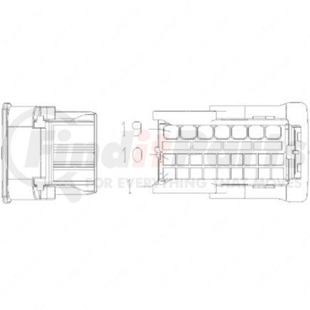 A23-13361-020 by FREIGHTLINER - Multi-Purpose Wiring Terminal - ECU/Device, Female, Light Blue, Plug, 25 Cavity Count
