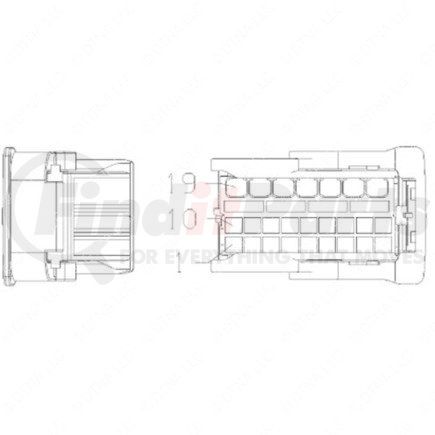 A23-13361-018 by FREIGHTLINER - Multi-Purpose Wiring Terminal - ECU/Device, Female, Black, Plug, 25 Cavity Count