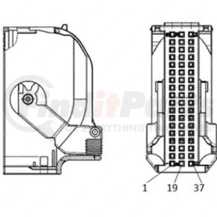 A23-13361-023 by FREIGHTLINER - Multi-Purpose Wiring Terminal - ECU/Device, Female, Natural, Plug, 54 Cavity Count