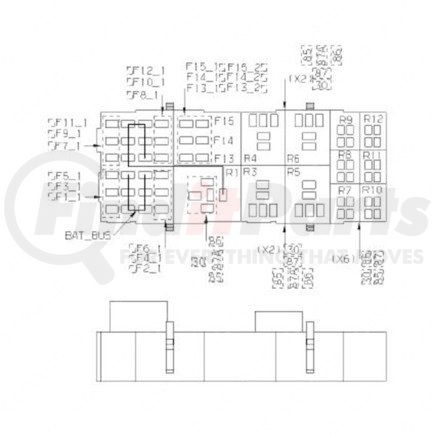 A23-13658-006 by FREIGHTLINER - Multi-Purpose Wiring Terminal - PDM Block, Female, Black, Plug, 69 (67) Cavity Count