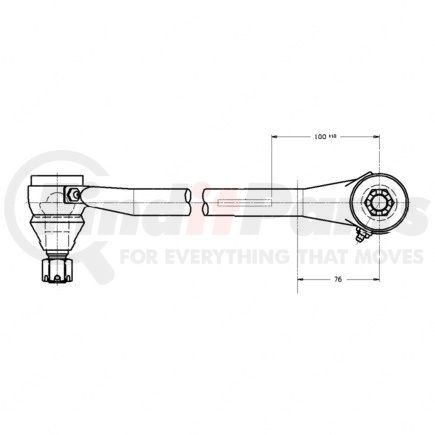 A6804600105 by FREIGHTLINER - Steering Drag Link - 1 in. Shaft Diameter