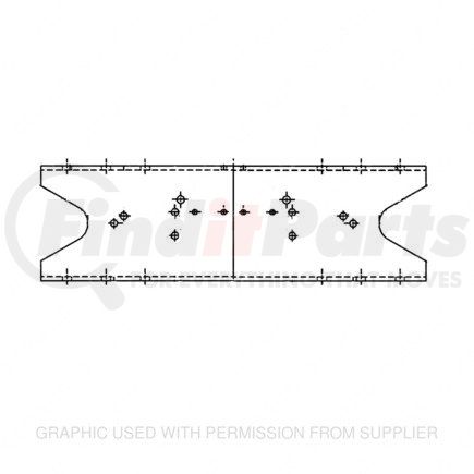 A-681-312-68-25 by FREIGHTLINER - Frame Crossmember - Steel, Black, 740 mm x 221 mm, 7.94 mm THK