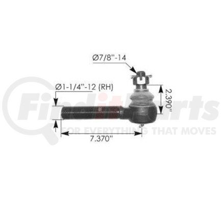 F6HZ-3A130-AA by FREIGHTLINER - Steering Tie Rod End Assembly - 1 1/4-12 in. Thread Size