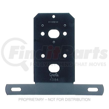 GRO-43842 by FREIGHTLINER - License Plate Bracket - Steel, Black, 7.5 in. x 9 in.