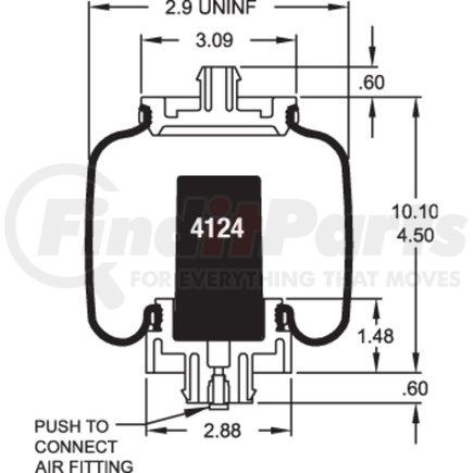 FI-W02-358-7205 by FREIGHTLINER - Air Suspension Spring - 215.90 mm Height