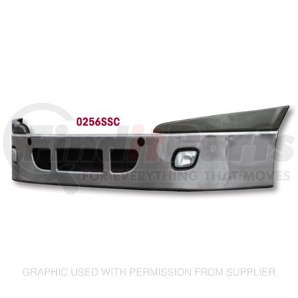 HDR-0256SSC by FREIGHTLINER - Bumper - Aluminized Stainless Steel, 3.17 mm THK